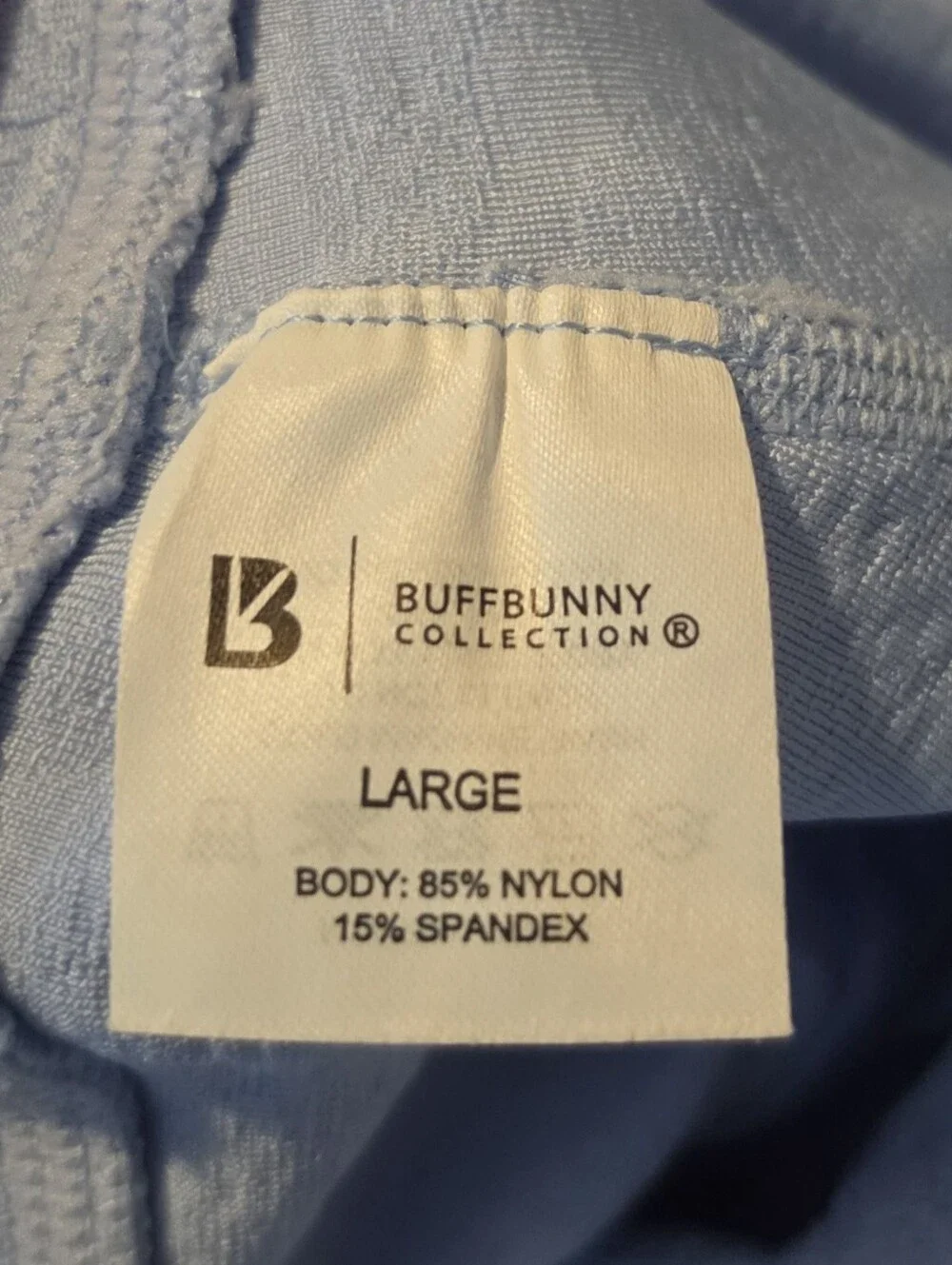 NWT ​Buffbunny Flower Power Textured Floral Leggings Tuxedo Blue Size L - Picture 2 of 10